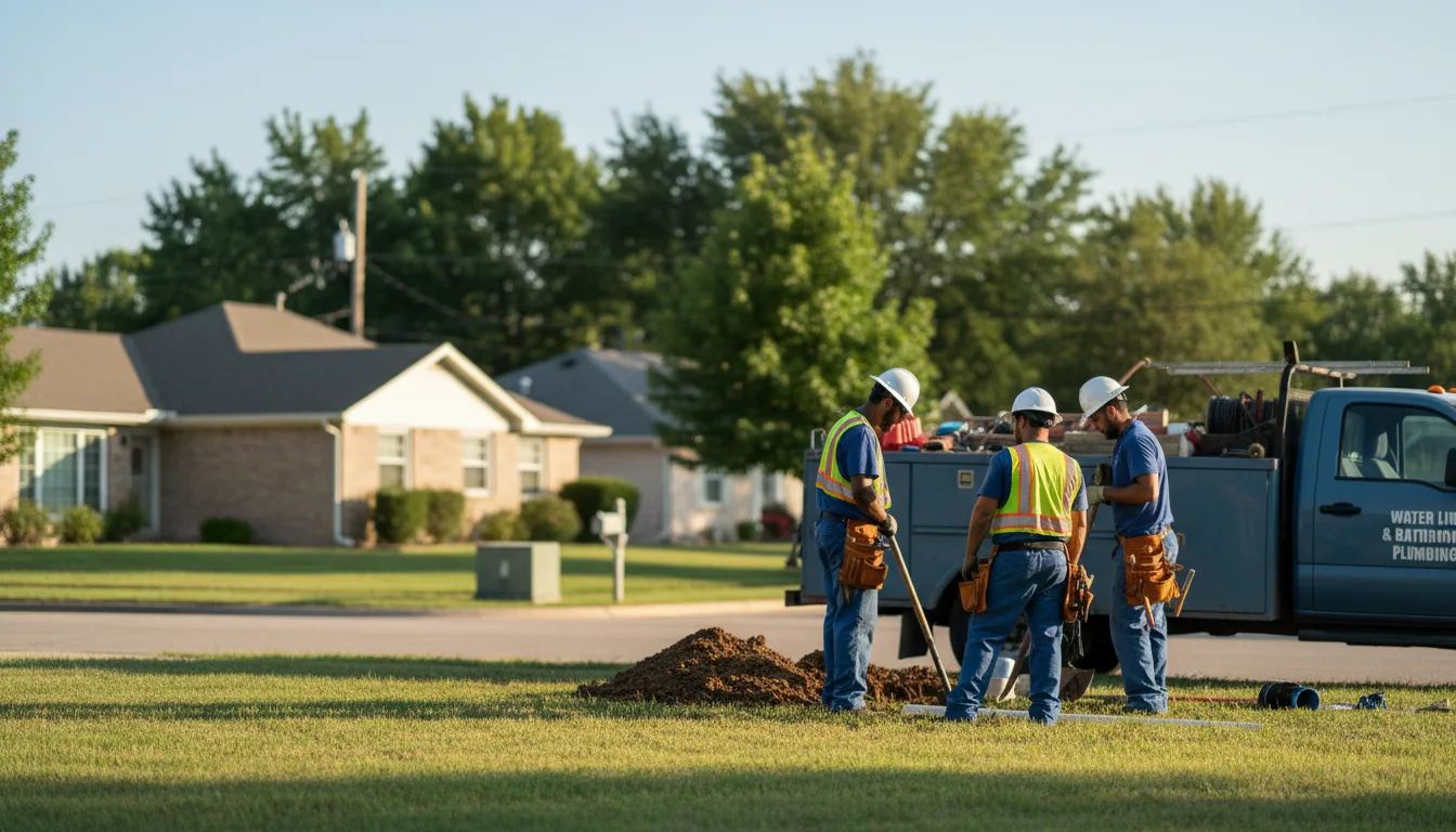 Residential water line and bathroom plumbing service in Bennett, IA